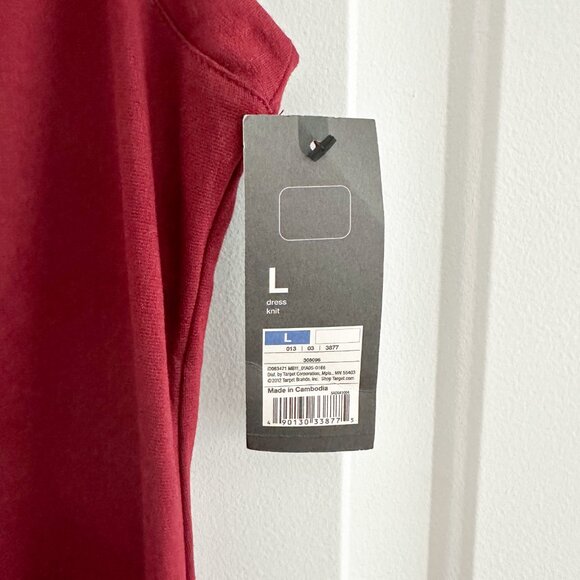 Mossimo Target Dress Dark Red Burgundy Drop Waist Business Casual Skater - Picture 5 of 5